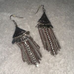 Western Silver Dangle Earrings